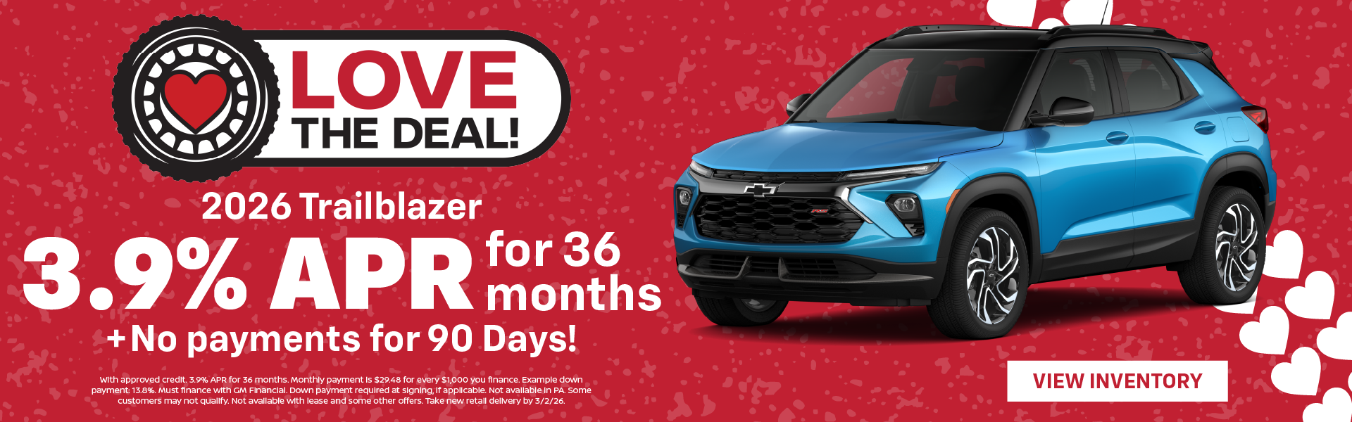 2026 Trailblazer 3.9% APR for 36 months