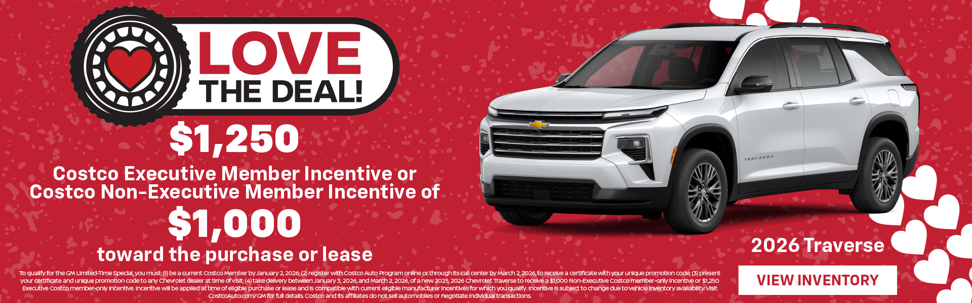 2026 Traverse $1,250 Costco Executive Member Incentive
