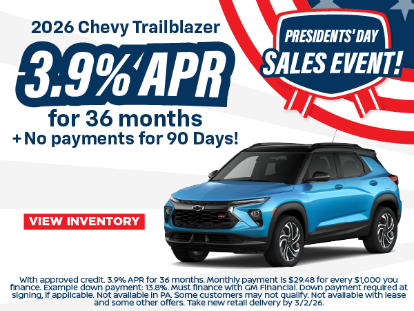 2026 Trailblazer 3.9% APR for 36 months