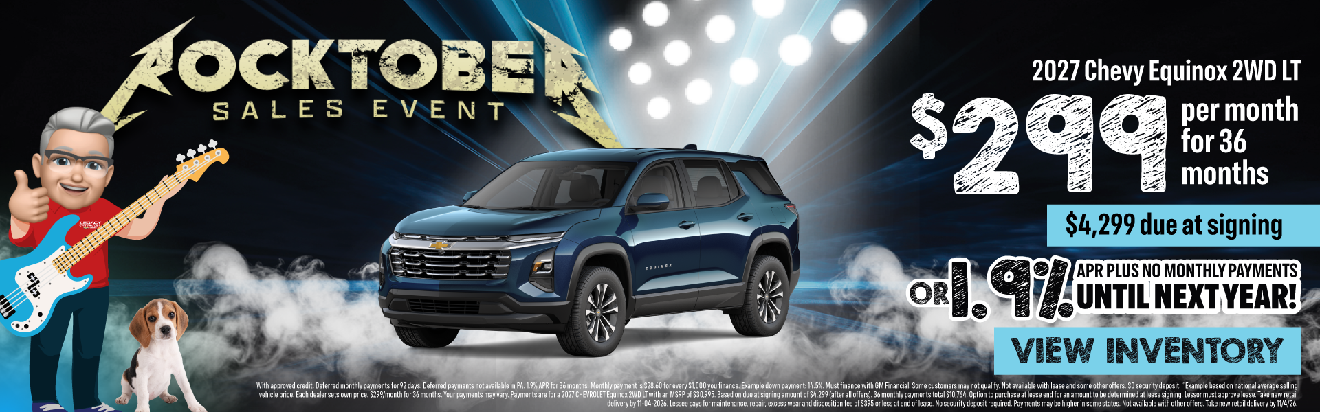 2027 Chevy Equinox 2WD LT $299 per month for 36 months