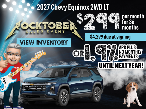 2027 Chevy Equinox 2WD LT $299 per month for 36 months